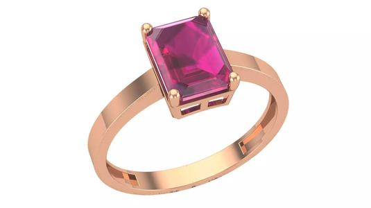 Ruby Gemstone Ring 3dm stl render details