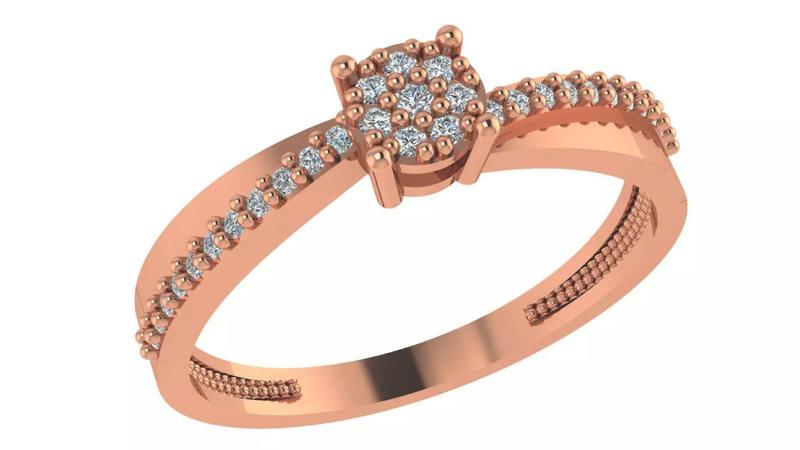 High Jewelry Cocktail Ring 3dm stl renders details