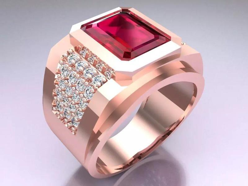 Rectangular Stone Rings - Mens Rings - N3234