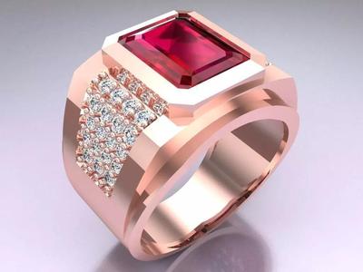 Rectangular Stone Rings - Mens Rings - N3234