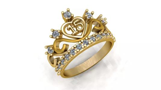 Luxury Crown Diamond Ring 3d Printable Model