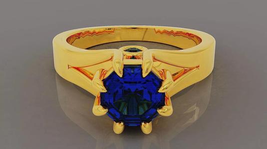 Prong set octagon shape diamond solitaire ring