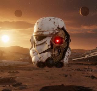 Stormtrooper Skull Helmet 3D Model Solid STL File Sci-Fi Statue Ready for Printing Without Supports