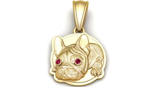Gold Bulldog Pendant