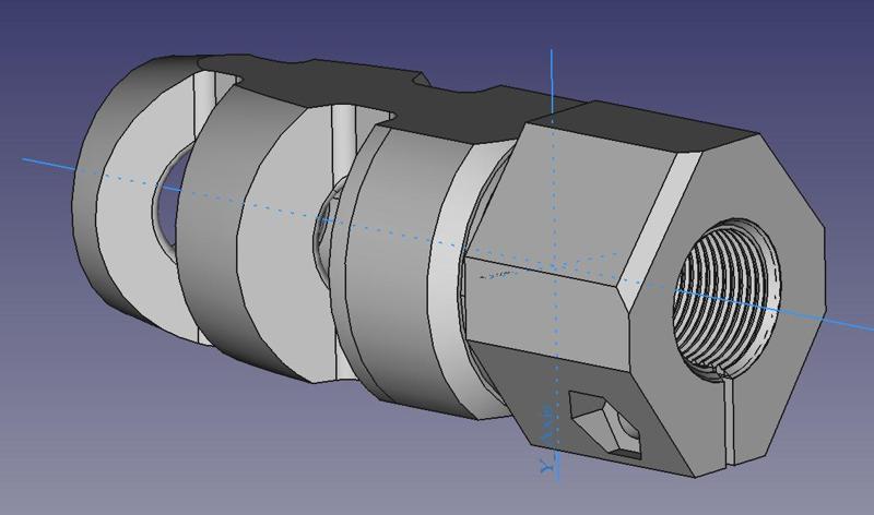 Airsoft Custom Muzzle Break, M14 thread