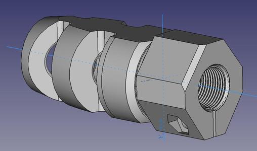 Airsoft Custom Muzzle Break, M14 thread