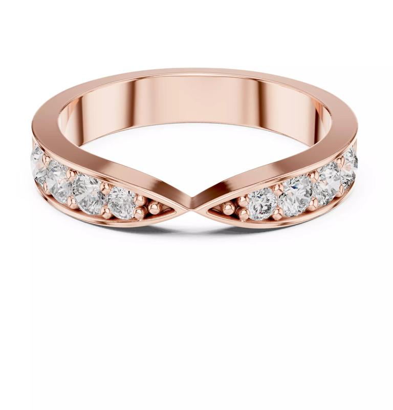 Round Cut Cross Over Engagement Wedding Band 3DM STL Video