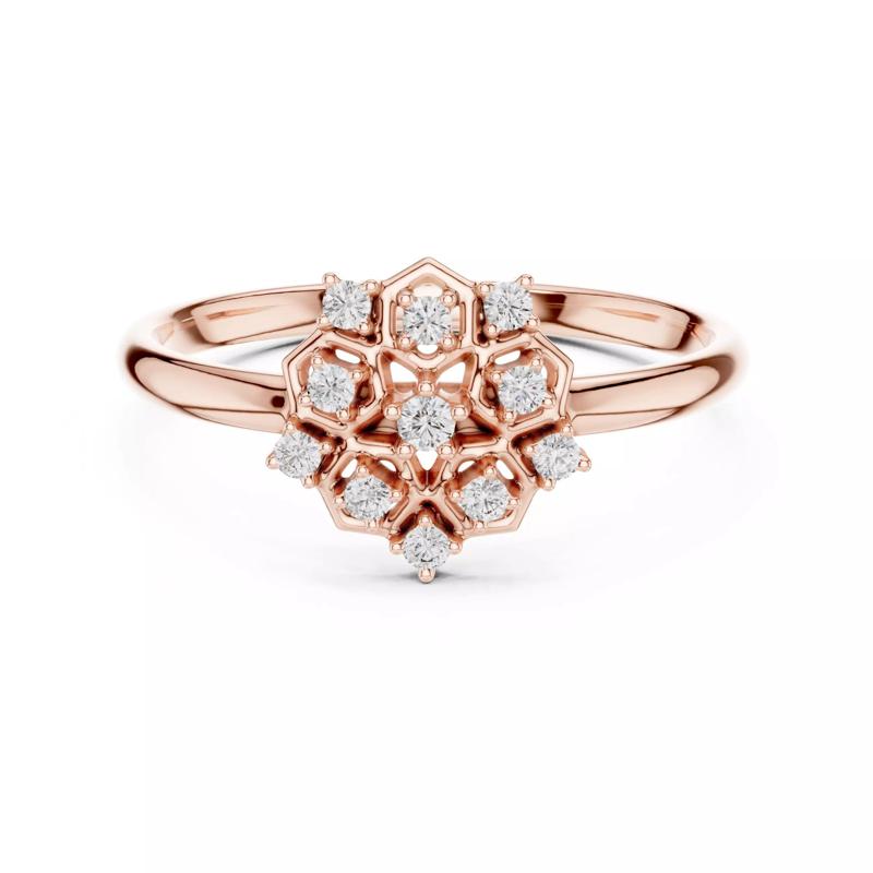 Round Cut Hexagon Diamond Engagement Wedding Ring 3DM STL Video