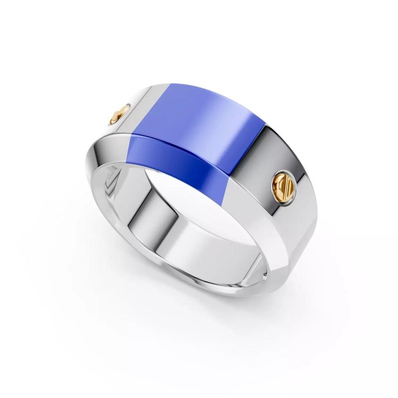 Rockford Blue Enamel Man Signet Ring