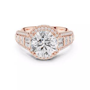 Round and Baguette Cut Diamond Wedding Ring 3DM STL Video