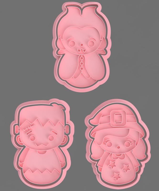 HALLOWEEN CHARACTER CUTTERS FOR COOKIES AND FONDANT