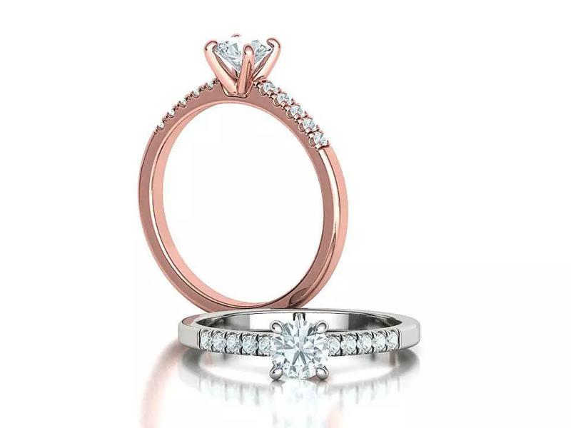 Solitaire Delicate Ring with Half Carat Stone 5mm Gem 4prong