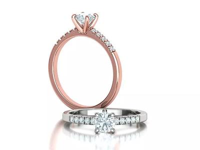 Solitaire Delicate Ring with Half Carat Stone 5mm Gem 4prong