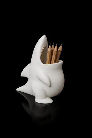 🦈 Shark Pencil Holder – STL File for 3D Printing