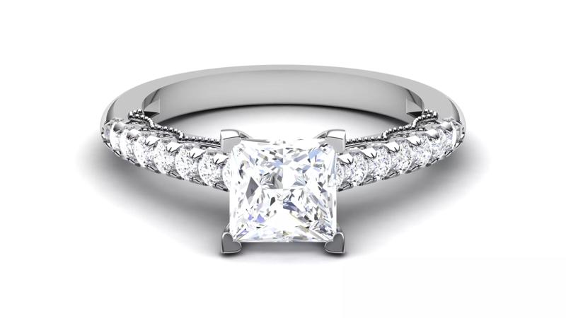 Solitaire Engagement Wedding Rings Princess Bridal Ring