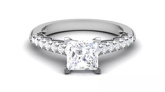 Solitaire Engagement Wedding Rings Princess Bridal Ring