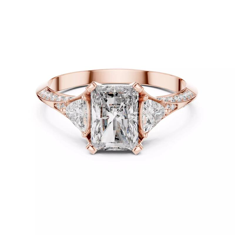 Radiant Trillion Solitaire Ring 3dm stl renders 360 animation