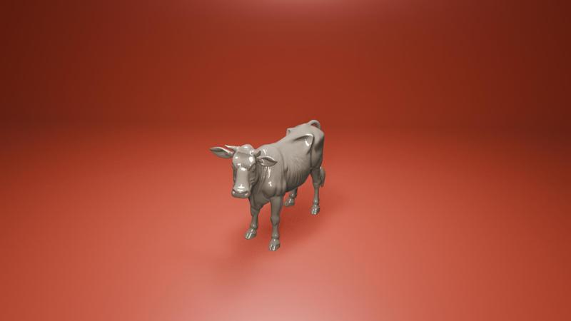 Cute Cow 3D Model - STL for 3D Printing - Playful Animal Figurine