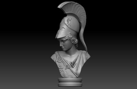 Athena Bust – Classical Greek Sculpture STL