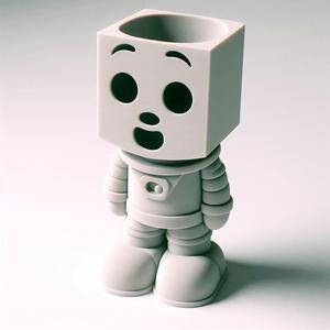 Robotic Boy Head Holder 3D Print for Kids
