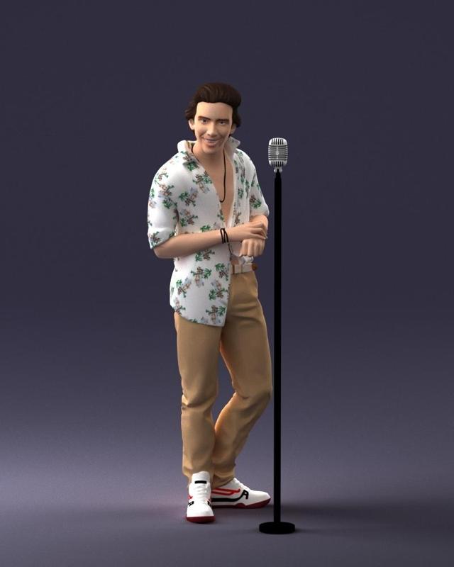 000263 Male Singer with Microphone 0430