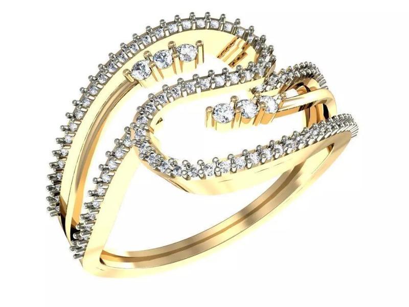Elegant Round Cut Diamond Ladies Ring