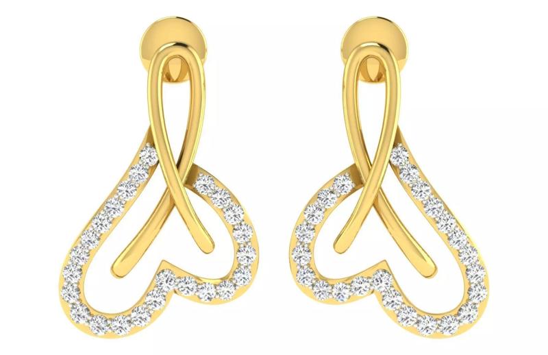Solitaire Women Drop Earrings 3dm STL OBJ FBX Renders Details