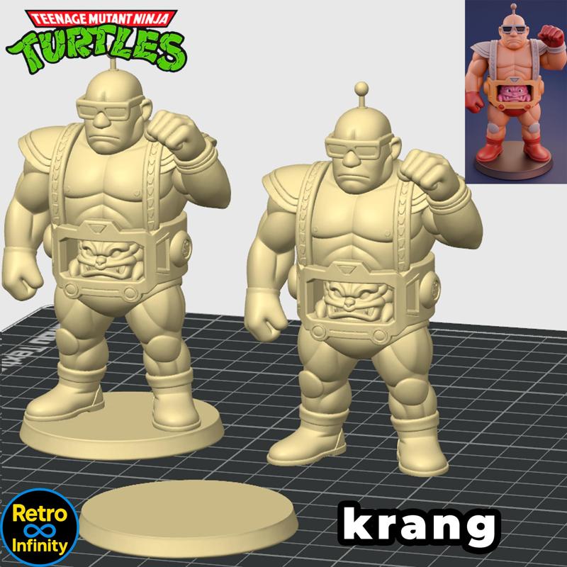 Krang - Teenage Mutant Ninja Turtles 3D figure Retro Infinity style (95mm) : vinyl collectible