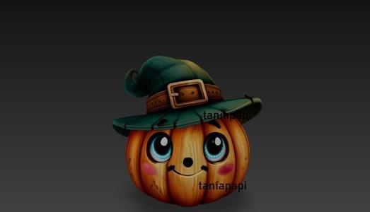 Halloween pumpkin with hat