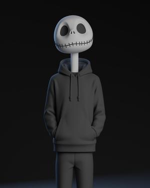 jack skellington urban art toy STL and Multicolour 3mf files.