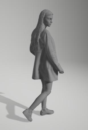 Miniature Female Figurine 1:600 Scale - 2.8cm Height for Architectural Models