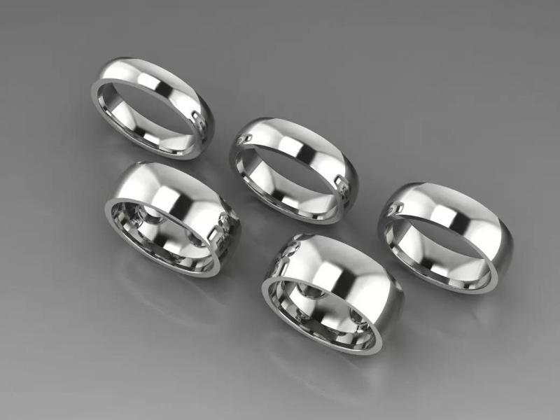 Multi Pack 5 Rings Size 10 Comfort Fit Ring 5mm to 9mm