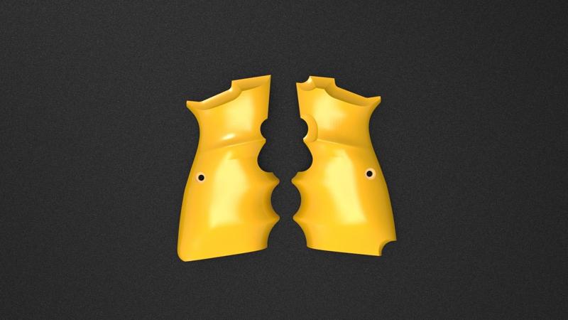 Browning Hi-Power MK I/II/III & Springfield SA-35 Style Finger Groove Ergonomic Grip STL – Prop / Airsoft / Cosplay Handle