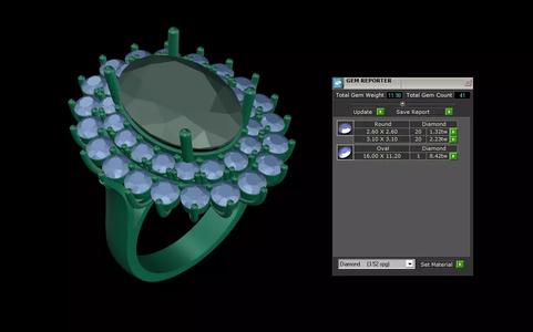 Oval and Round Diamond Women Ring V2