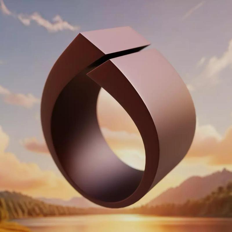 Split Band Ring - Minimal Futuristic Jewelry 3D Print 28