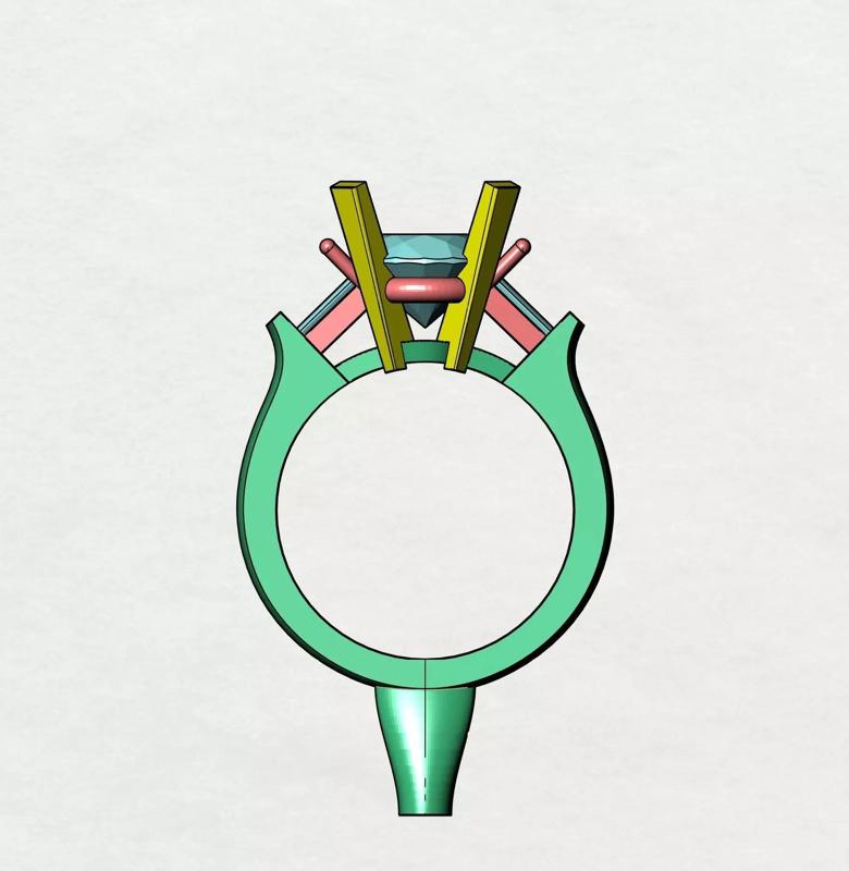 Modern Three Stone Engagement Ring