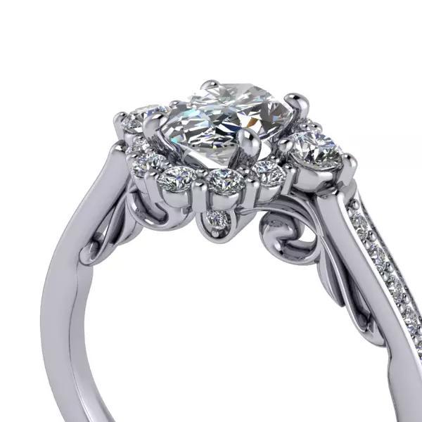 Modern Bridal Wedding Band Oval scroll design stylish classic