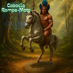 Caboclo Rompe-Mato on Horseback - 3D STL sculpture in printable parts