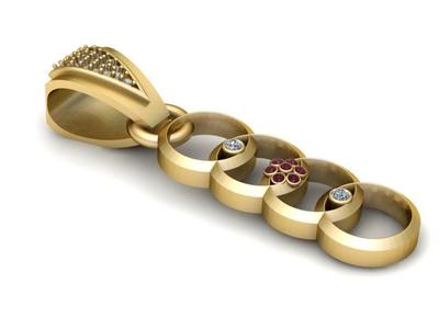 3D Printable Interlocking Chain Pendant