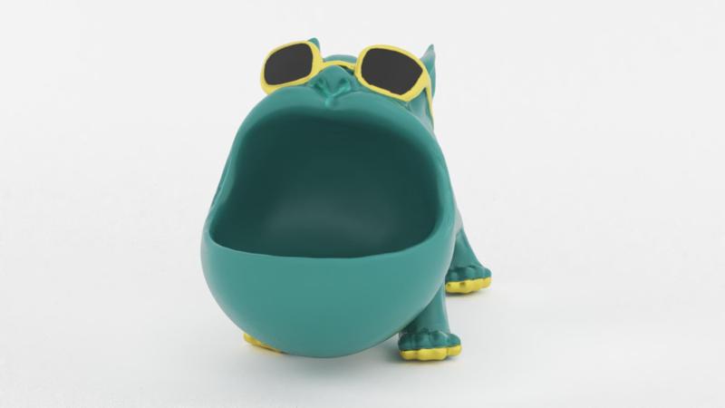 CUZOKOLA Large Size Cute French Bulldog Gifts Statue Animal Blue Turquoise Dog Candy Home  Kitchen