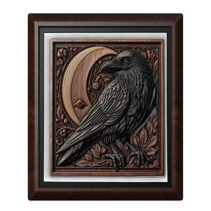 Crow animal wall art relief wall decor