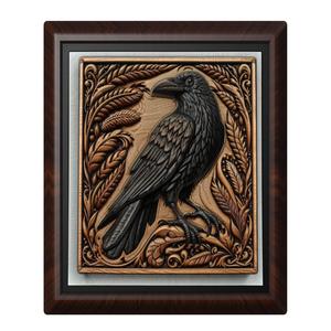 Crow animal wall art relief wall decor