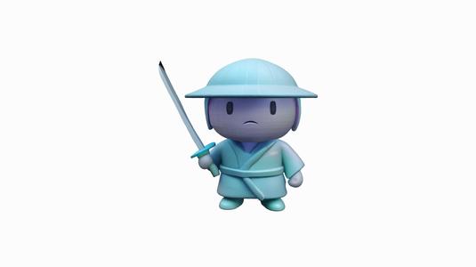 ninja figurine with katana