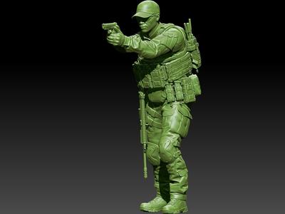 Special forces soldier shooting phase 1/35