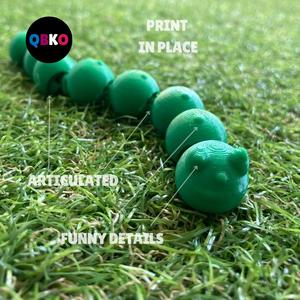 Flexi worm V1 3d design (Print in place).