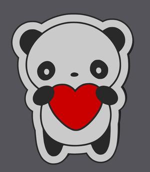 Panda Bear heart Led Lightbox