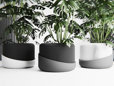 Japandi Plant Pot (3 versions, automatic watering)
