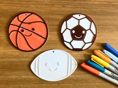 Sports Coloring Set - Basketball, soccer, football