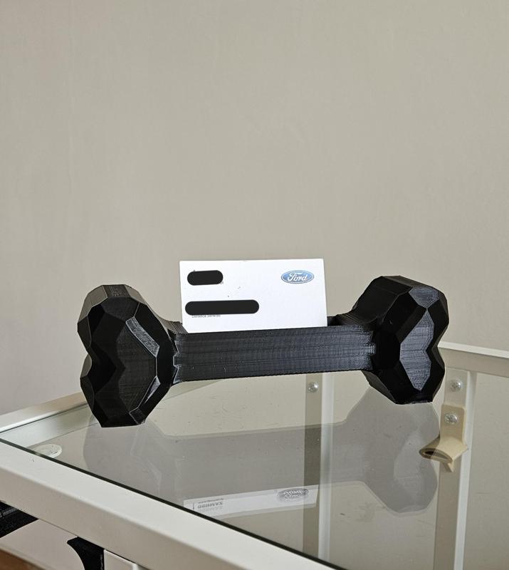 3D geometric bone-shaped business card stand