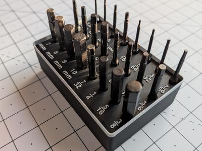 Gridfinity Owl Tools Allen Wrench Drill Bit Holder